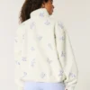 Broderet sherpa-fleecejakke Broderet sherpa-fleecejakke