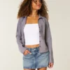 Broderet stjerne-lomme denim mini-skort Broderet stjerne-lomme denim mini-skort