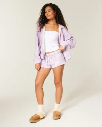 Camo fleece mini shorts