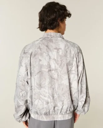 Camouflage-windbreakerjakke med lynlås