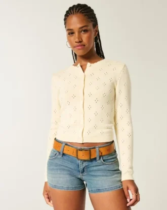 Cardigan med hulmønster