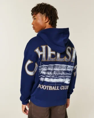 Chelsea Football Club grafisk hættetrøje med lynlås Chelsea Football Club grafisk hættetrøje med lynlås
