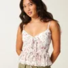 Chiffon-camisole med flæser Chiffon-camisole med flæser
