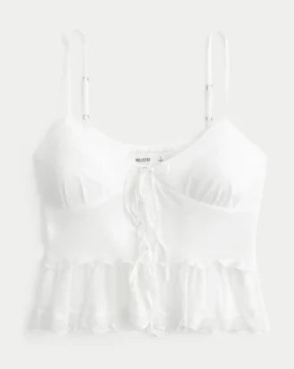 Chiffon-camisole med flæser