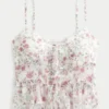 Chiffon-camisole med flæser Chiffon-camisole med flæser