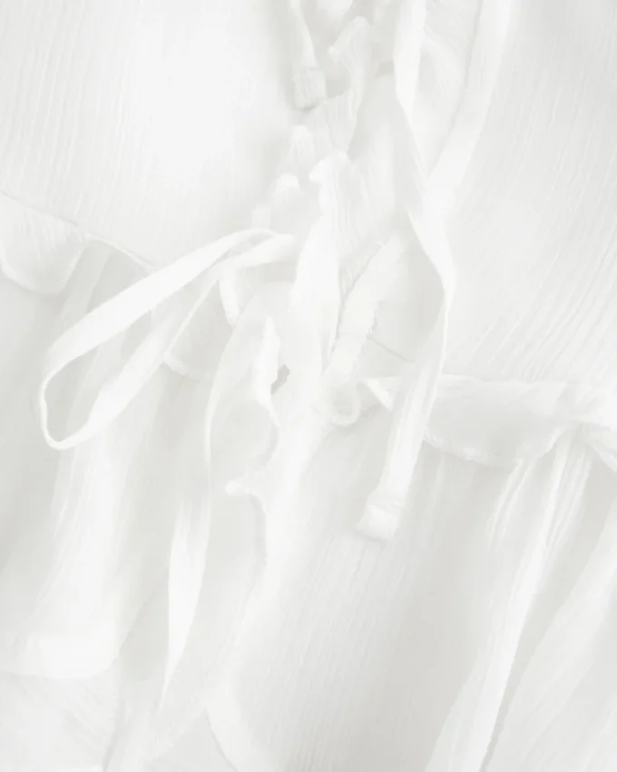 Chiffon-camisole med flæser Chiffon-camisole med flæser