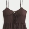 Chiffon-camisole med flæser Chiffon-camisole med flæser