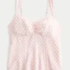 Chiffon-tanktop med blondekant Chiffon-tanktop med blondekant