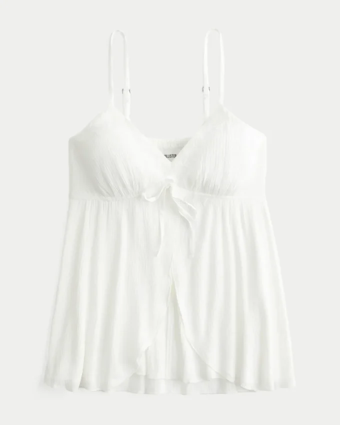 Crinkle Shine Flyaway Babydoll Top Crinkle Shine Flyaway Babydoll Top