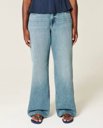 Curvy højtaljede baggy jeans Curvy højtaljede baggy jeans
