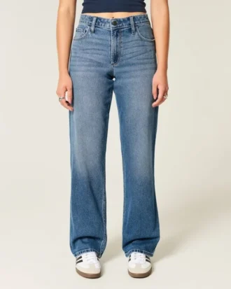 Curvy højtaljede dad jeans