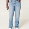 Curvy højtaljede jeans i medium vask med lige ben Curvy højtaljede jeans i medium vask med lige ben