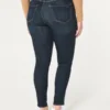 Curvy højtaljede jeansleggings i mørk vask