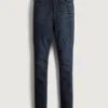 Curvy højtaljede jeansleggings i mørk vask