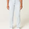 Curvy højtaljede, lysvaskede, lige jeans Curvy højtaljede, lysvaskede, lige jeans