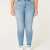 Curvy højtaljede super skinny jeans i medium vask