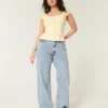 Curvy højtaljet baggy jeans i medium vask Curvy højtaljet baggy jeans i medium vask
