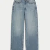 Curvy højtaljet baggy jeans i medium vask Curvy højtaljet baggy jeans i medium vask