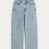 Curvy højtaljet baggy jeans i medium vask Curvy højtaljet baggy jeans i medium vask