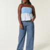 Curvy lavtaljede baggy jeans i medium vask Curvy lavtaljede baggy jeans i medium vask