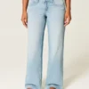 Curvy lavtaljede baggy jeans med distressed look Curvy lavtaljede baggy jeans med distressed look