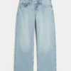 Curvy lavtaljede baggy jeans med distressed look Curvy lavtaljede baggy jeans med distressed look
