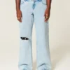 Curvy lavtaljede, slidte, lyse, baggy jeans Curvy lavtaljede, slidte, lyse, baggy jeans