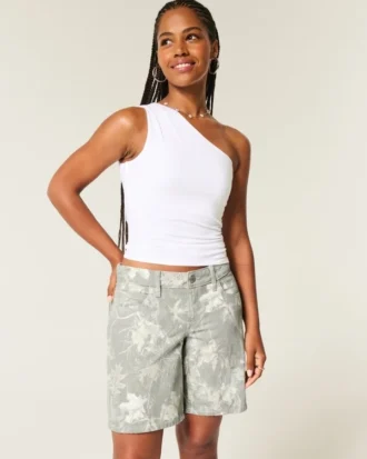 Curvy lavtaljet camouflage baggy jort