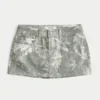 Curvy lavtaljet mini-skort i camouflage-denim Curvy lavtaljet mini-skort i camouflage-denim