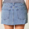 Curvy lavtaljet mini-skort i mediumvasket denim Curvy lavtaljet mini-skort i mediumvasket denim