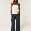 Curvy lavtaljet mørkvasket foldbar baggy jeans Curvy lavtaljet mørkvasket foldbar baggy jeans