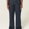 Curvy lavtaljet mørkvasket foldbar baggy jeans Curvy lavtaljet mørkvasket foldbar baggy jeans
