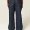Curvy lavtaljet mørkvasket foldbar baggy jeans Curvy lavtaljet mørkvasket foldbar baggy jeans