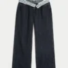 Curvy lavtaljet mørkvasket foldbar baggy jeans Curvy lavtaljet mørkvasket foldbar baggy jeans