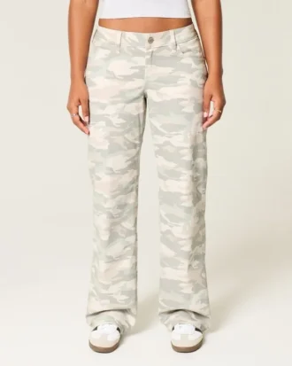 Curvy lavtaljet Y2K camouflage baggy jeans