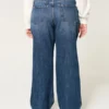 Curvy mid-rise mørkvaskede baggy jeans