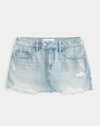 Denim mini-skort