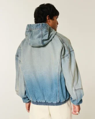Denim-skaterjakke med lynlås