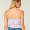 Easy Crop stropløs tube-top med blondeindsats