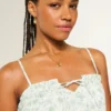 Easy Crop stropløs tube-top med blondeindsats Easy Crop stropløs tube-top med blondeindsats