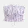 Easy Crop stropløs tube-top med blondeindsats