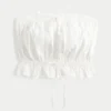 Easy Crop stropløs tube-top med blondeindsats Easy Crop stropløs tube-top med blondeindsats