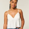 Easy Embroidered Shine Babydoll Top Easy Embroidered Shine Babydoll Top