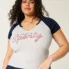 Easy Notch-Neck Sweet ‘n Sporty Graphic Baby Tee Easy Notch-Neck Sweet ‘n Sporty Graphic Baby Tee