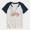Easy Notch-Neck Sweet ‘n Sporty Graphic Baby Tee Easy Notch-Neck Sweet ‘n Sporty Graphic Baby Tee