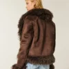 Faux fur-foret faux shearling jakke