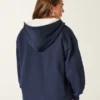 Faux fur-foret fleece-cardigan uden lukning Faux fur-foret fleece-cardigan uden lukning