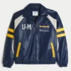 Faux læder University of Michigan Wolverines grafisk jakke Faux læder University of Michigan Wolverines grafisk jakke