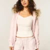 Flanellshorts med flæser