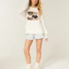 Flanellshorts med flæser